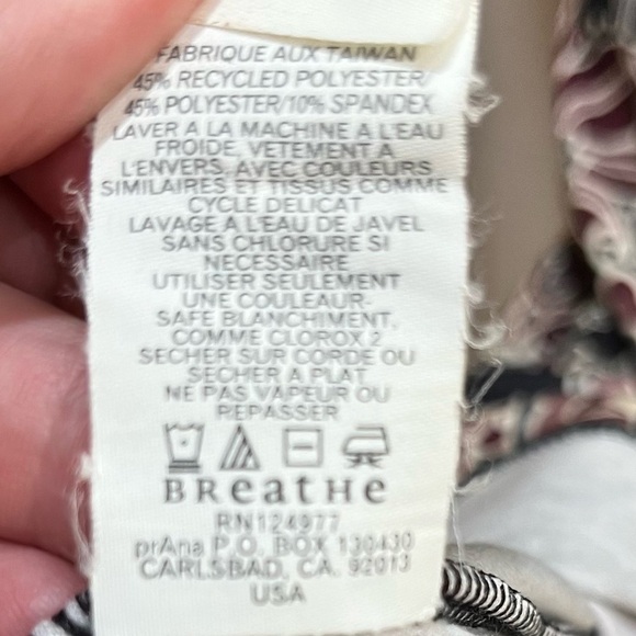 Prana Black & Maroon Colorblock Paisley Recycled Polyester Dress Sz M - Picture 6 of 9